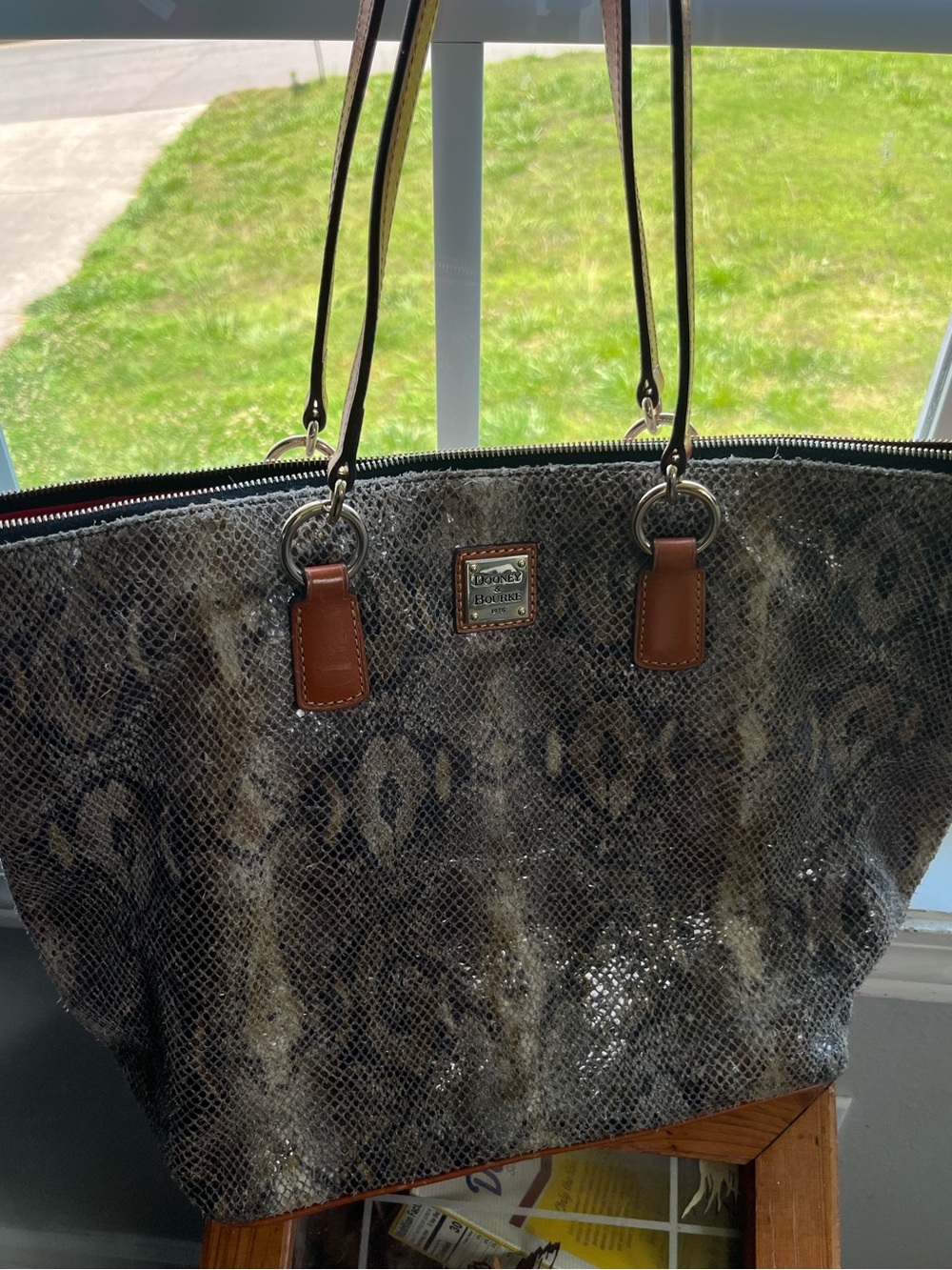 Dooney & Bourke Large Snake-Print Tote
